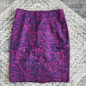 Ann Taylor Pink and Purple Pencil Skirt